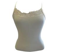JADEA Canotta Donna Top con Pizzo Spalla Stretta in Cashmere Art. 4708 (IT, Testo, XL, Regular, Regular, Latte)