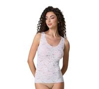 JADEA Canotta Spalla Larga Taglio Laser in Pizzo 8024 (IT, Testo, L, Regular, Regular, Standard, Bianco)