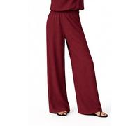 JADEA Completo donna pantalone gamba larga e maglia scollo a barca 4947/4935 (Rosso india, XL)