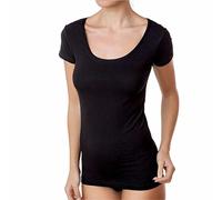 JADEA - Confezione da 1 Pezzo Maglia Donna Mini Manica Scollo LOLLO in Cotone Elasticizzato - Disponibile nei Colori Bianco, Nero, Grigio e Blu