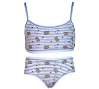 JADEA Coordinato Intimo Bimba Completo Ragazza Top Brassiere e Slip Varie Fantasie (Cielo, 11/12 Anni)