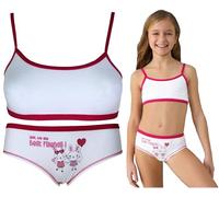 JADEA Coordinato Intimo Bimba Completo Ragazza Top Brassiere e Slip Varie Fantasie (IT, età, 7 Anni, 8 Anni, Regular, 188 Bianco)