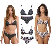 JADEA Coordinato Ragazza Completo Intimo Donna Reggiseno Triangolo e Slip 4673 (Nero, L)