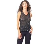 JADEA Galà Maglie Donna sotto Giacca Tulle e Paillettes per Serate festose e Scintillanti Vari Modelli (IT, Testo, L, Regular, Regular, Canotta 4694)