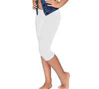 JADEA Leggings Bambina e Ragazza Capri 285 Cotone Elasticizzato, Bianco 11-12 Anni