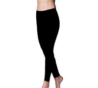 JADEA LEGGINGS DA DONNA IN COTONE ELASTICIZZATO RASATO NERO ARRAMPICATA CORSA