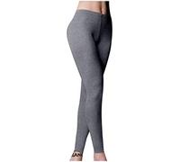 JADEA - Leggings Donna Lungo in Morbido Cotone Elasticizzato 4265- Colori Bianco Nero Grigio Blu