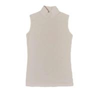 JADEA Lupetto Donna Smanicato in Cotone Elasticizzato - Comfort e Stile per Tutte Le Occasioni,Bianco,S