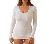 Maglia Donna Manica Lunga con Scollo Lollo in Cotone Elasticizzato JADEA 4056