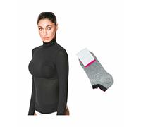 JADEA Maglia Cashmere Offerta 1-2 Pezzi + Calze in Omaggio Donna Manica Lunga Collo Alto Invernale Dolcevita Sottogiacca (S, 1 Nero + 1 Calza)