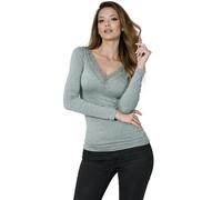 JADEA Maglia con Pizzo in Cashmere Manica Lunga 4529 (Giada, XL)