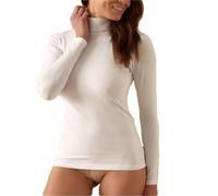 JADEA Maglia Donna 4267 Dolcevita a Manica Lunga in Cotone Elasticizzato - Stile Elegante e Confortevole per Autunno/Inverno - Ideale Anche Come Sottogiacca (S, Bianco)
