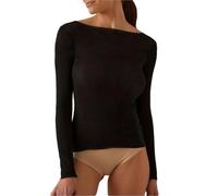 JADEA Maglia Donna in Modal e Cashmere Scollo a Barca, Comoda e Avvolgente, Nero, M