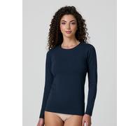 JADEA 4100 - Maglia Girocollo a Manica Lunga in Cotone Elastico garzato, Estremamente Coprente, Calda e Morbida, Adatta per Un Comfort ottimale e Una vestibilità Perfetta, Blu, XL