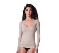 JADEA Maglia Donna Manica Lunga Scollo Tondo Profondo Cotone Elasticizzato - 4056