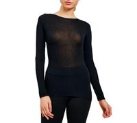JADEA Maglia Modal e Cashmere Scollo Barca Donna Intimo Sottogiacca Morbido Leggero e Caldo (IT, Testo, XL, Regular, Regular, Nero)