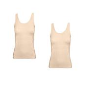 JADEA Offerta 2 Pezzi Canotta Donna in Cotone Elasticizzato, Canotta Donna Spalla Larga, Camiciola Multipack 80234182 (2 Pezzi Cipria, M)
