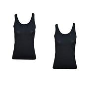 JADEA Offerta 2 Pezzi Canotta Donna in Cotone Elasticizzato, Canotta Donna Spalla Larga, Camiciola Multipack 80234182 (2 Pezzi Nero, S)