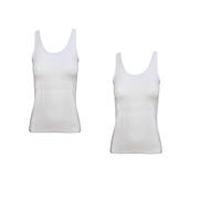 JADEA Offerta 2 Pezzi Canotta Donna in Cotone Elasticizzato, Canotta Donna Spalla Larga, Camiciola Multipack 80234182 (2 Pezzi Bianco, M)