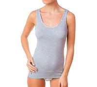 JADEA Offerta 2 Pezzi Canotta Donna in Cotone Elasticizzato, Canotta Donna Spalla Larga, Camiciola Multipack 80234182 (1 Grigio + 1 Cipria, L)