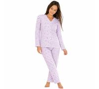 JADEA Pigiama donna cotone aperto avanti con bottoni 3228 (Lavanda, XL)