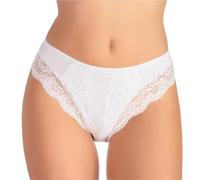 JADEA - Set 3 Slip Donna in Cotone Modal con Pizzo Frontale e Laterale - Vita Smerlata - Intimo Morbido e Confortevole - Bianco, 5°