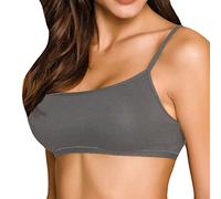 JADEA Set 3 Top Donna Cotone Modal - Reggiseno Sportivo Senza Ferretto Non Imbottito - Bralette Morbida per Sport e Casual,Grigio M