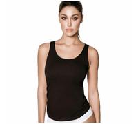 Jadea Set1 o 3 Pezzi Canottiera Art:4182 in Cotone Elasticizzato Spalla Larga Girocollo Modello Comodo Traspirante Donna Made in Italy Nero S