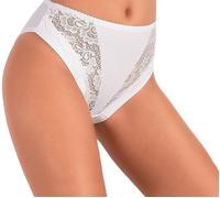 JADEA -Slip Vita Alta Donna in Cotone Modal Art. 788 Bianco e Nero - Confezione da 6 Pezzi - con Inserti in Pizzo