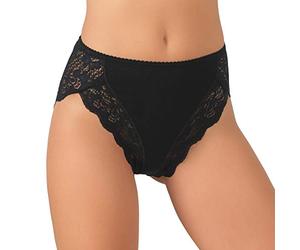JADEA Slip Donna in Cotone, Offerta 9 Pezzi, Slip Donna Midi, Slip Donna con Pizzo 530 2990 (9 Pezzi Nero, 3)
