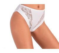 Jadea Slip vita alta donna Art. 788 – Cotone Modal con inserti in pizzo – 6 pezzi Bianco e Nero