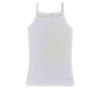 JADEA Top Canotta Bimba in Cotone Elasticizzato - Modello 282 con Bretelle Sottili e Design Traspirante, Canottiera Morbida e Comoda per Bambina, Perfetta per Le Giornate Estive(Bianco, 5/6 Anni)