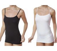 JADEA Top Canotta Donna Spalla Stretta Maglia Intima 4179 (IT, Testo, S, Regular, Regular, Bianco)