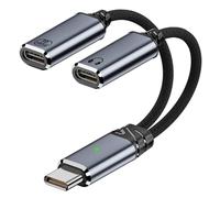 Jadebones Splitter USB C, doppio adattatore USB C per cuffie e caricabatterie, cavo audio dongle con ricarica rapida PD 100 W per iPhone serie 16/15, iPad, Galaxy e altro ancora, grigio (senza