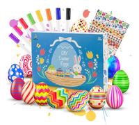 JadeLink Uova di Pasqua da Colorare, 20 PCS Uova di Pasqua Kinder, Uova di Pasqua Decorare in Plastica Bianca per Decorazioni Interne, Esterne ed Caccia alle Uova di Pasqua
