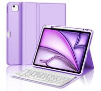 JADEMALL AZERTY - Cover per tastiera per iPad Air 13" (M3/M2) 2024/2025, colore: Viola chiaro