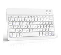 JADEMALL Bluetooth Tastiera per iPad, Samsung, Lenovo, Huawei, Xiaomi, Tastiera Ricaricabile Ultra Sottile Bluetooth Compatibile IOS/Windows/Android, Layout Italiano QWERTY, Bianca