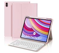 JADEMALL Custodia con Tastiera per Redmi Pad Pro 12.1" 2024, Italiana QWERTY Tastiera Bluetooth Staccabile per Tablet Xiaomi Redmi Pad Pro 12.1" 2024, Rosa