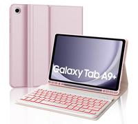 JADEMALL Custodia con Tastiera per Samsung Tab A9+ 11" 2023, Italiana QWERTY Tastiera Retroilluminata Bluetooth con Portapenne per Tablet Samsung A9 Plus 11" 2023, Rosa