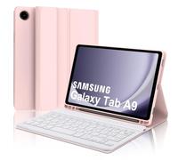 JADEMALL Custodia con Tastiera Samsung Tab A9 2023 8.7", Italiana Tastiera per Samsung Galaxy Tab A9 8.7" SM-X110/X115/X117, QWERTY Layout Tastiera Bluetooth con Portapenne, Rosa