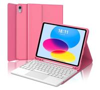 JADEMALL Custodia Tastiera con Trackpad per iPad 11 Generazione A16 2025/10 Generazione 10.9" 2022, Italiano QWERTY Tastiera Bluetooth Staccabile con Touchpad per iPad 10/11 Generazione, Rosso