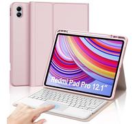 JADEMALL Custodia Tastiera con Trackpad per Redmi Pad Pro 12.1" 2024, Italiana QWERTY Tastiera Bluetooth Staccabile con Touchpad per Tablet Redmi Pad Pro 12.1" 2024, Rosa