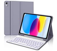 JADEMALL Custodia Tastiera per iPad A16 11 Generazione 11" 2025/10 Generazione 10,9" 2022, Italiana QWERTY Tastiera Retroilluminata Magnetica Staccabile per iPad 10/11 Generazione A16, Viola