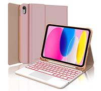 JADEMALL Tastiera con Trackpad per iPad A16 11/10 Generazione 10.9"/11", Italiano QWERTY Tastiera Retroilluminata Bluetooth Magnetica Staccabile con Touchpad per iPad 10/11 Generazione, Rosa