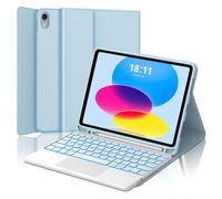 JADEMALL Tastiera con Trackpad per iPad A16 11/10 Generazione 2025/2022, Italiano QWERTY Tastiera Retroilluminata Bluetooth con Touchpad per iPad 10/11 Generazione, Cielo blu