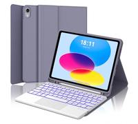 JADEMALL Tastiera con Trackpad per iPad A16 11 Generazione 2025/10 Generazione 10.9" 2022, Italiano QWERTY Tastiera Retroilluminata Bluetooth con Touchpad per iPad 10/11 Generazione, Viola