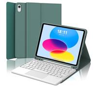 JADEMALL Tastiera con Trackpad per iPad A16 11 Generazione 2025/10 Generazione 10.9" 2022, Italiano QWERTY Tastiera Bluetooth Magnetica Staccabile con Touchpad per iPad 10/11 Generazione, Verde scuro