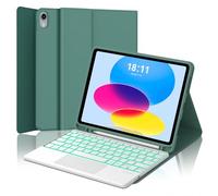 JADEMALL Tastiera con Trackpad per iPad A16 11 Generazione 2025/10 Generazione 2022 10.9", Italiano QWERTY Tastiera Retroilluminata Bluetooth con Touchpad per iPad 10/11 Generazione, Verde scuro