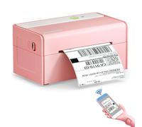 JADENS Bluetooth Thermal Label Printer -Wireless Shipping Label Printer for Ebay, USPS, Etsy & Amazon, compatibile con iPhone, Android e Windows (Mac Not Support Bluetooth), 4x6 Label Maker, Pink