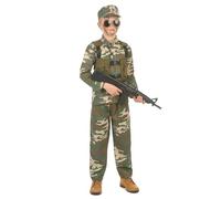 JADEO Travestimento militare per bambino 7-9 anni (m)